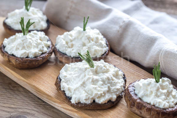 Baked mushrooms stuffed with cream cheese Stock photo © Alex9500