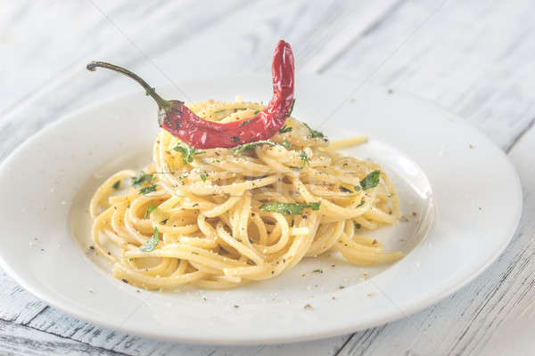 Spaghetti aglio olio e peperoncino Stock photo © Alex9500