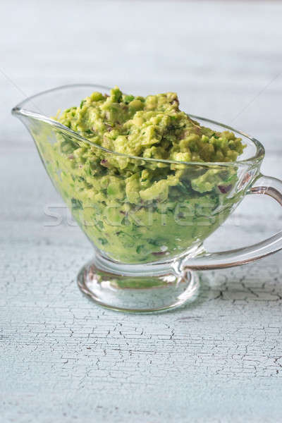 Guacamole in glass gravy-boat Stock photo © Alex9500