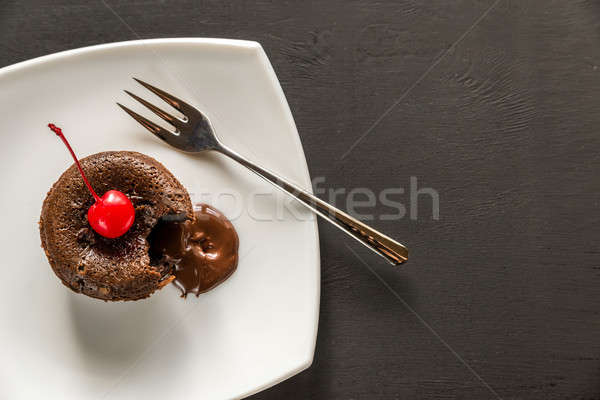 Fondant decorated with cocktail cherry Stock photo © Alex9500