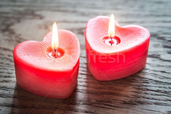 St. Valentine's day burning candles Stock photo © Alex9500