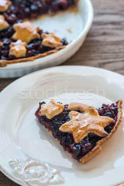 Portion of mince pie on the wooden background Stock photo © Alex9500