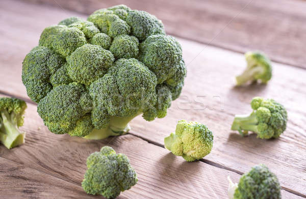 Fresh broccoli on the wooden background Stock photo © Alex9500