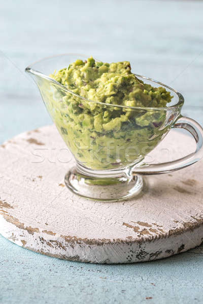 Guacamole in glass gravy-boat Stock photo © Alex9500