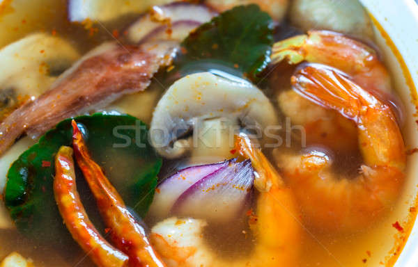 Thai yum zuppa alimentare foglia ristorante Foto d'archivio © Alex9500