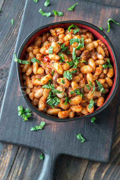 Bowl of mexican pinto beans Stock photo © Alex9500