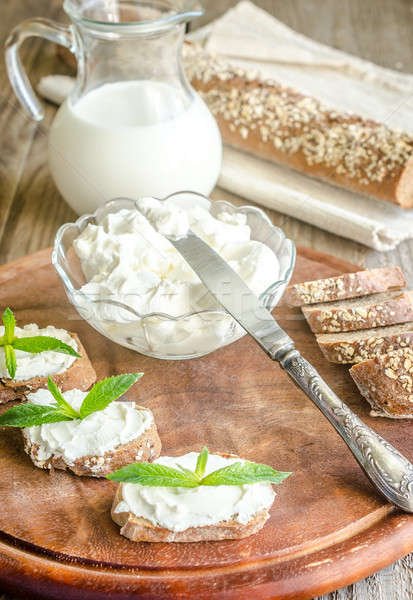 Wholewheat bread with cream cheese Stock photo © Alex9500