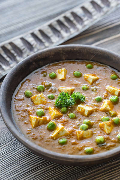 Bowl of mattar paneer Stock photo © Alex9500