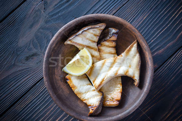 Bowl of grilled king oyster mushrooms Stock photo © Alex9500