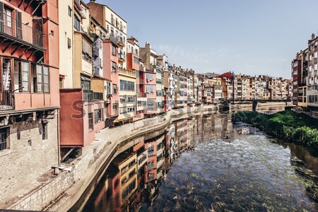 Pittoresque maisons Espagne rivière maison bâtiment [[stock_photo]] © Alex9500