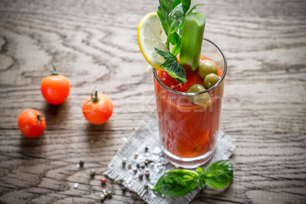 Bloody Mary cocktail on the wooden background Stock photo © Alex9500