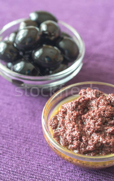 Bowl of black olive pate Stock photo © Alex9500