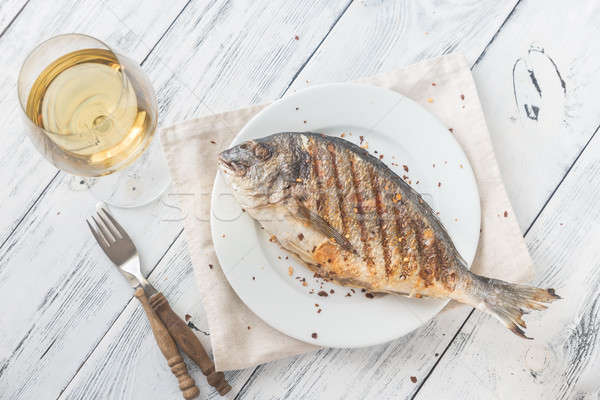 Grilled gilt-head bream on the plate Stock photo © Alex9500