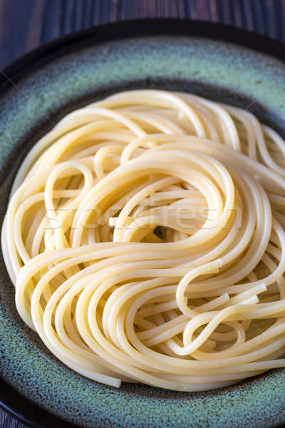 Stockfoto: Pasta · plaat · voedsel · tabel · olie · witte