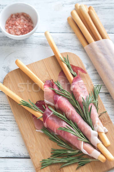 Breadsticks wrapped in ham Stock photo © Alex9500