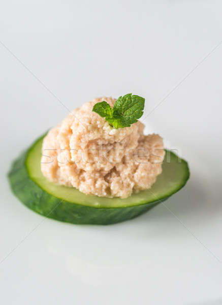 Stock photo: Cucumber caviar canape