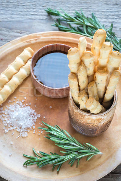 Stock photo: Rosemary breadsticks with ingredients