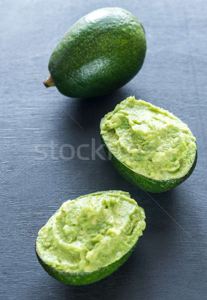 Guacamole in avocado shells Stock photo © Alex9500