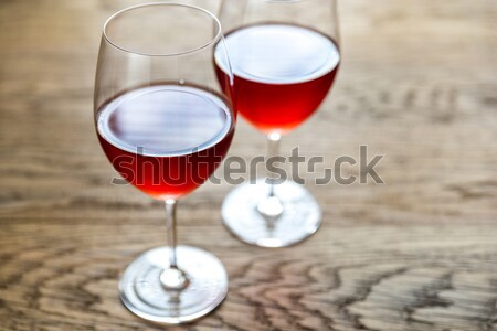 Two cosmopolitan cocktails on the wooden background Stock photo © Alex9500