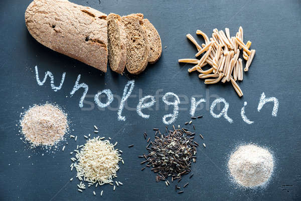 Wholegrain products on the dark wooden background Stock photo © Alex9500