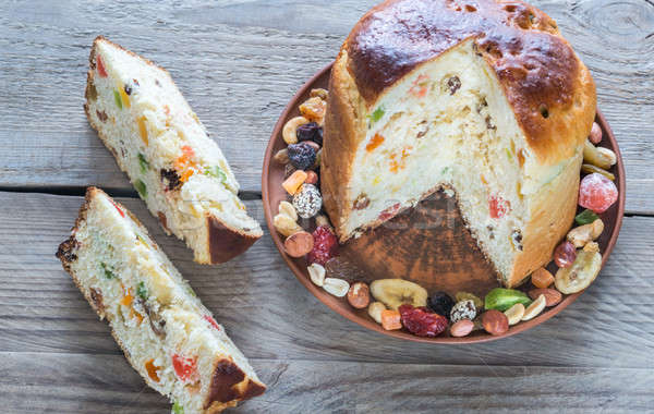 Panettone with dried fruits Stock photo © Alex9500