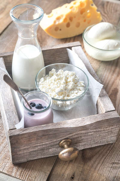 Stock photo: Assortment of dairy products