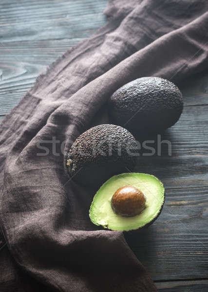 Hass avocados on the wooden background Stock photo © Alex9500