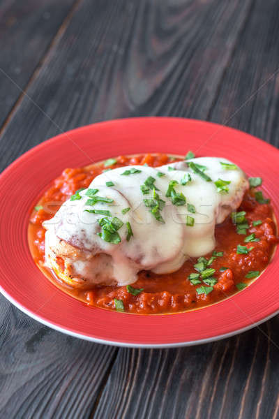 Pollo pepperoni salsa di pomodoro formaggio cena bianco Foto d'archivio © Alex9500