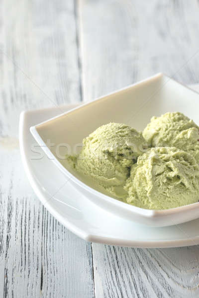 Pistachio ice cream in the bowl Stock photo © Alex9500