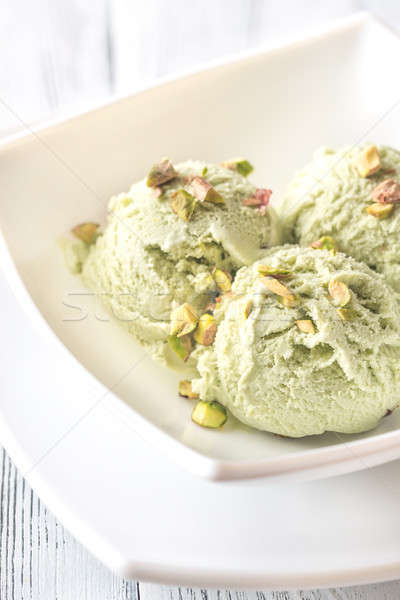 Pistachio ice cream in the bowl Stock photo © Alex9500