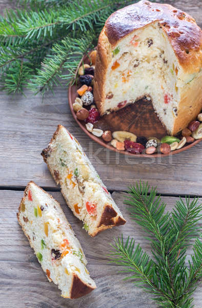 Panettone with dried fruits Stock photo © Alex9500