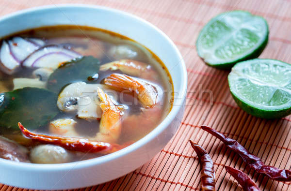 Thai miam soupe alimentaire feuille orange Photo stock © Alex9500