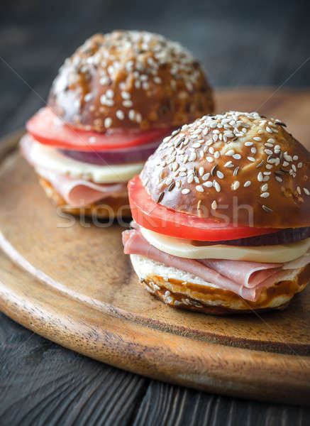 Sandwiches with cheese and ham Stock photo © Alex9500