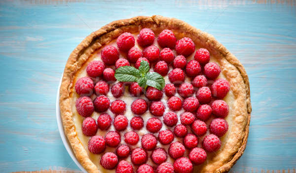 Raspberry tart with custard Stock photo © Alex9500