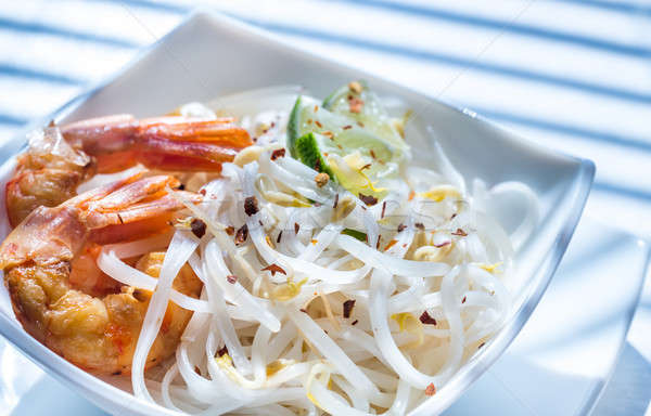 Rice noodles with shrimps and bean sprouts Stock photo © Alex9500