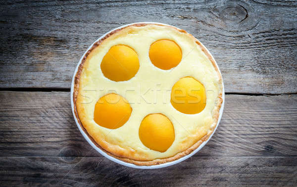 Foto stock: Melocotón · tarta · frutas · verano · queso · postre