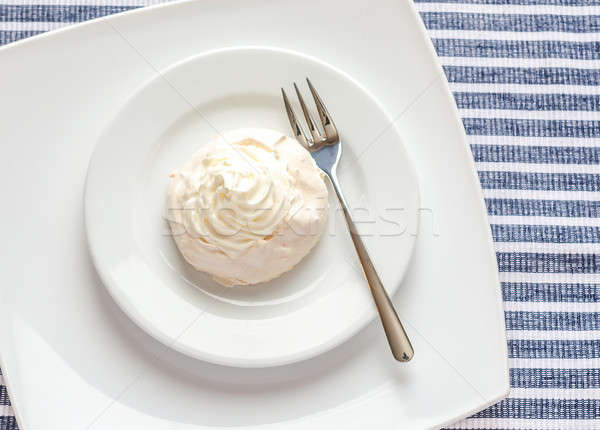 Stock photo: Meringue cake with whipped cream