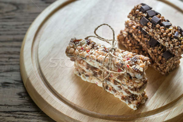 Granola bars with dried berries and chocolate Stock photo © Alex9500