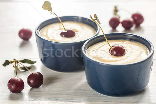Custard with cherries Stock photo © Alex9500