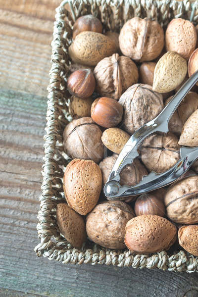 Sortiment Nüsse legen Essen Obst Hintergrund Stock foto © Alex9500