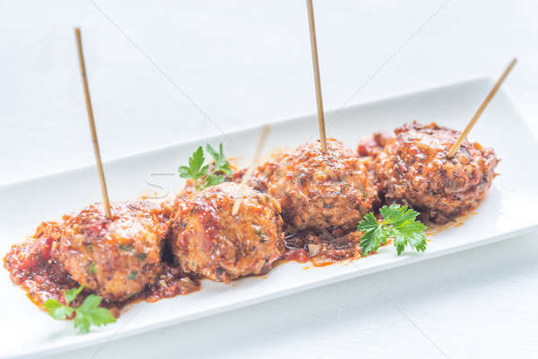 Turquie boulettes de viande restaurant fromages rouge viande Photo stock © Alex9500