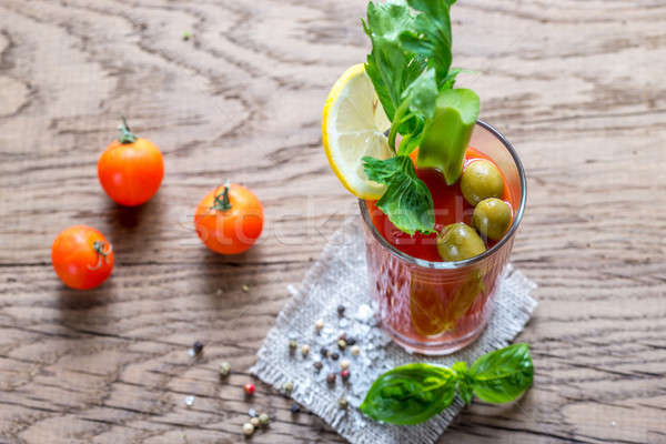 Bloody Mary cocktail on the wooden background Stock photo © Alex9500