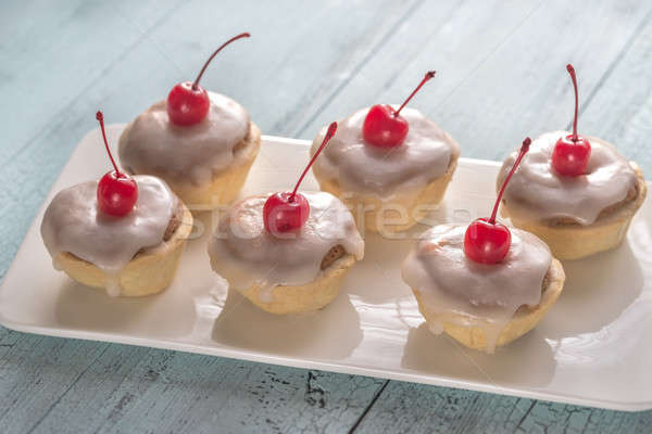 Bakewell tarts with cherry Stock photo © Alex9500