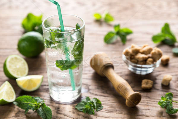 Glass of mojito with ingredients Stock photo © Alex9500