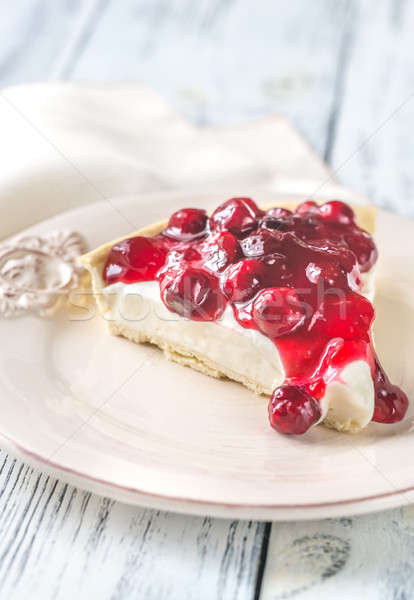 Tart with cream cheese and cherries Stock photo © Alex9500