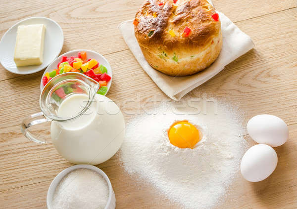 Basic ingredients for sweet bread (panettone) Stock photo © Alex9500