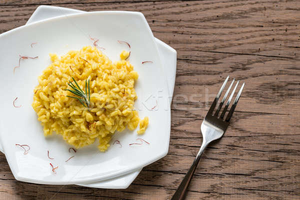 рисотто шафран ресторан таблице зеленый сыра Сток-фото © Alex9500