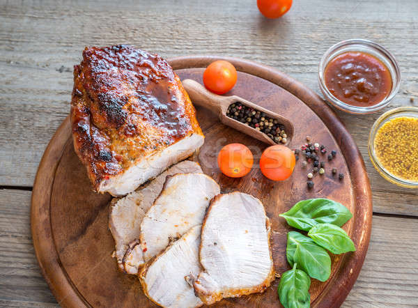 Grilled pork with fresh vegetables Stock photo © Alex9500