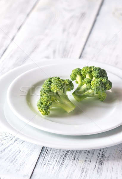 Fresh broccoli on the white plate Stock photo © Alex9500