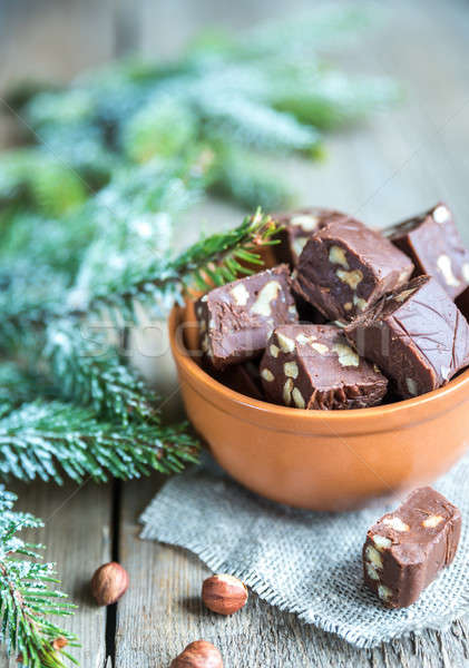 Fudge with hazelnuts Stock photo © Alex9500